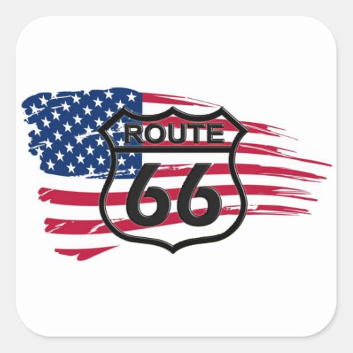 Americas Route 66 Square Sticker