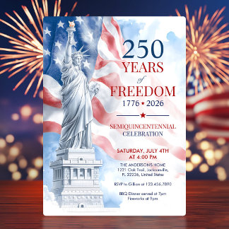 America's Semiquincentennial 250 Years Freedom Invitation