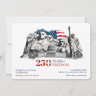 America's Semiquincentennial 250 Years of Freedom Invitation