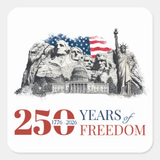 America's Semiquincentennial 250 Years of Freedom Square Sticker