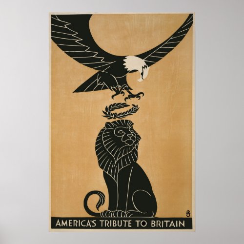 Americas Tribute to Britain WWI Poster