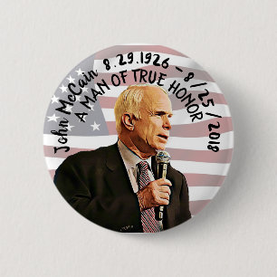 America's True Hero John McCain Memorial Button