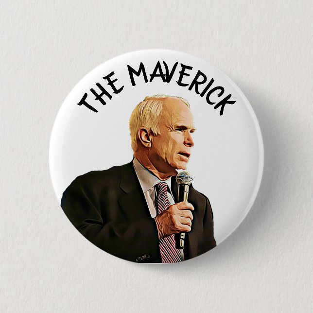 America's True Hero John McCain Memorial Button (Front)