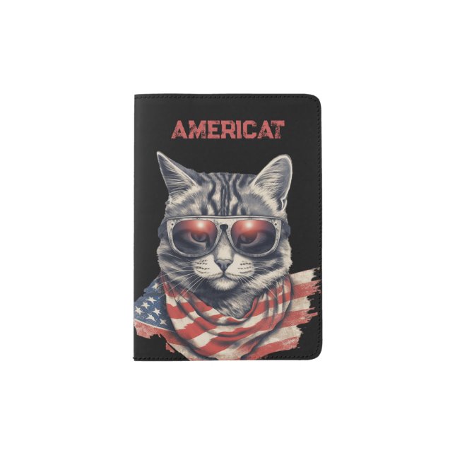 Americat, Patriotic American Cat Passport Holder (Front)