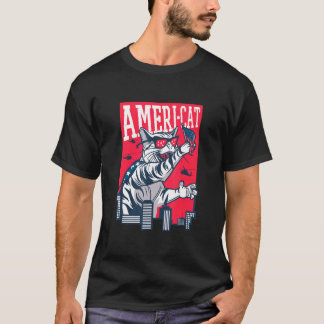 Americat Patriotic American Cat Pride 4th Of July T-Shirt