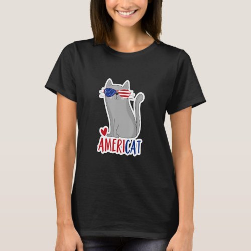 Americat   Usa Cat Illustration   Graphic Designs  T_Shirt
