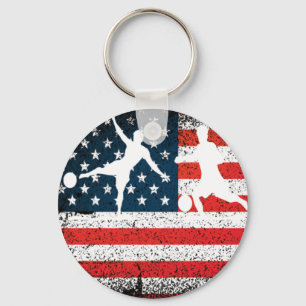 Americen Patriot Beach Soccer Keychain