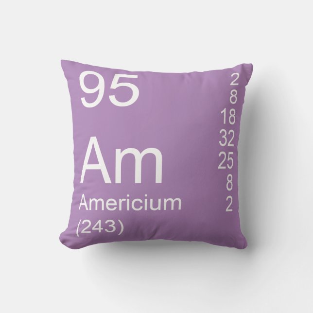 Americium Throw Pillow (Front)