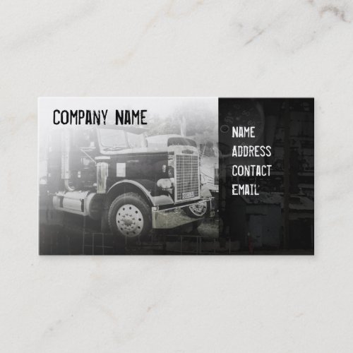 americkan classick black truck business card template