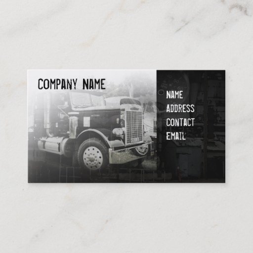 Customizable americkan classick black truck business card template