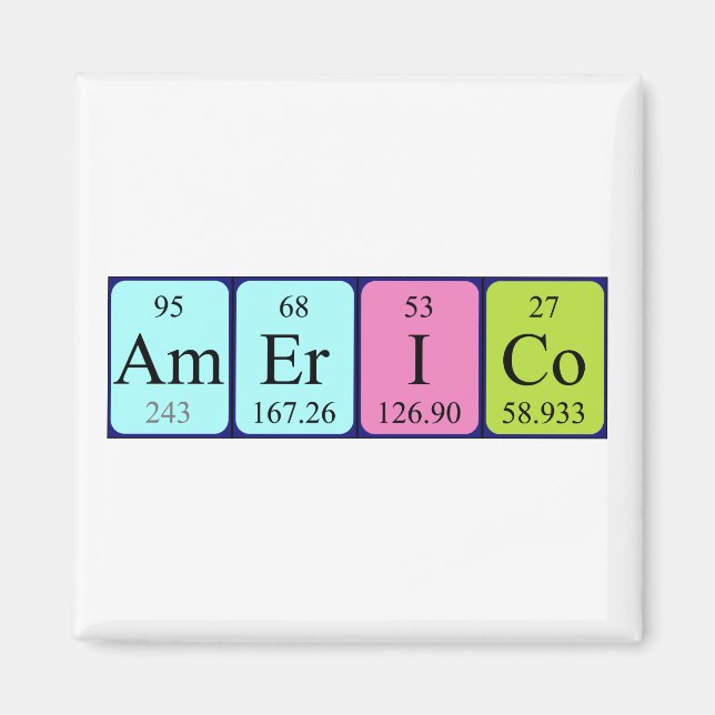Americo periodic table name magnet (Front)