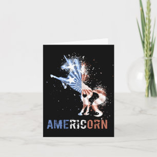 Americorn american flag patriotic unicorn 4th of card