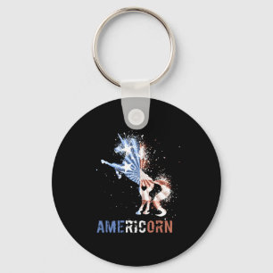 Americorn american flag patriotic unicorn 4th of keychain