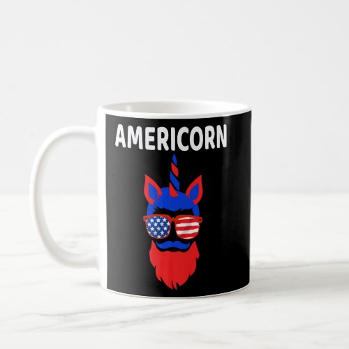 Americorn Unicorn 4th Of July American Flag Patrio Coffee Mug