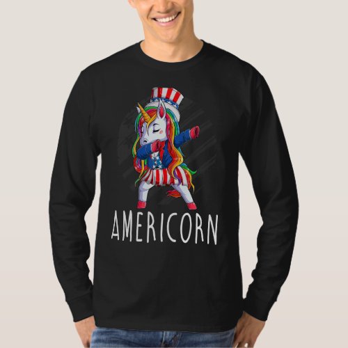 Americorn Unicorn 4th Of July Mericorn Merica T_Shirt