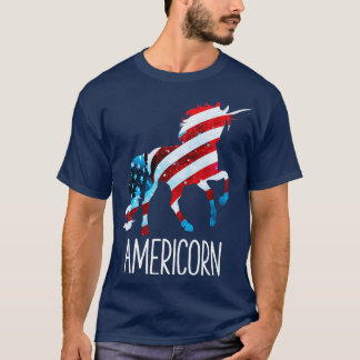 Americorn Unicorn 4th of July T  Mericorn Merica K T-Shirt