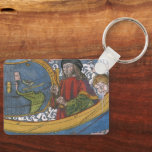 Amerigo Vespucci Explorer on a Map of the Americas Keychain