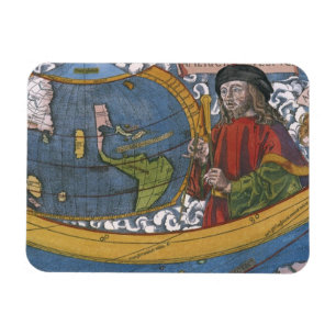 Amerigo Vespucci Explorer on a Map of the Americas Magnet