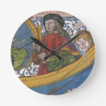 Amerigo Vespucci Explorer on a Map of the Americas Round Clock