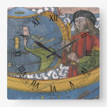 Amerigo Vespucci Explorer on a Map of the Americas Square Wall Clock
