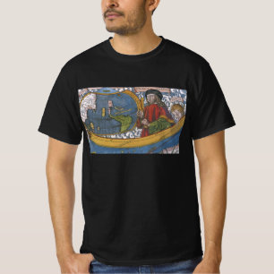 Amerigo Vespucci Explorer on a Map of the Americas T-Shirt