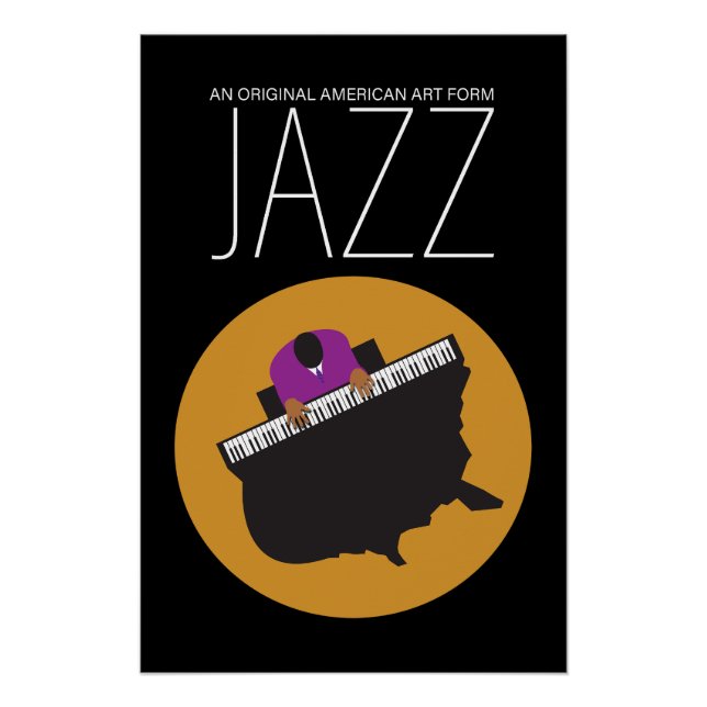 AmeriJazz Black Glossy Poster  (Front)