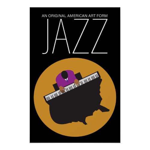 AmeriJazz Black Glossy Poster 1867 x 28