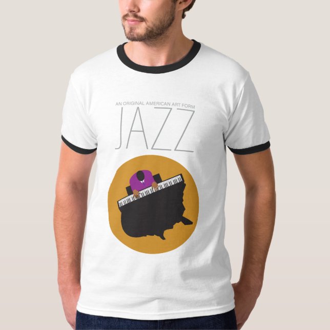 AmeriJazz Men's Basic Ringer T-Shirt (Front)