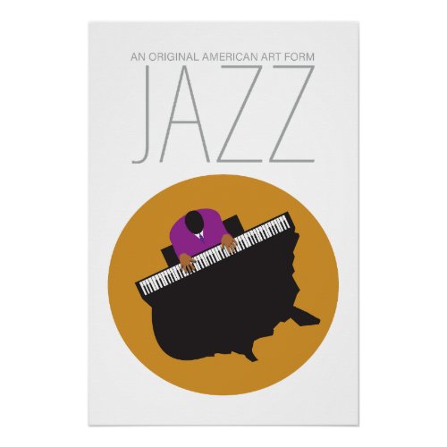 AmeriJazz White Glossy Poster 