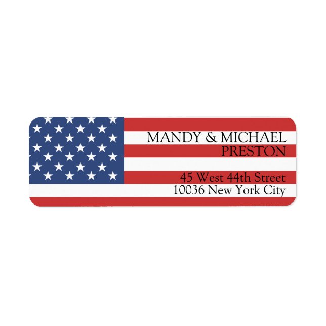 Amerikanische Flagge Adressaufkleber Label (Front)