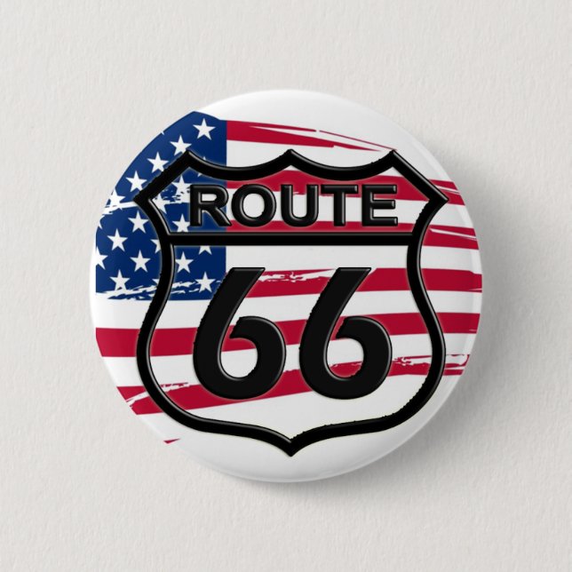 Amerikas Route 66 Pinback Button (Front)