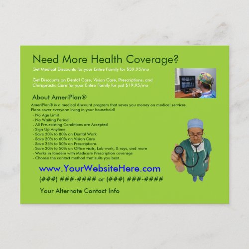 AmeriPlan Health Coverage Postcard