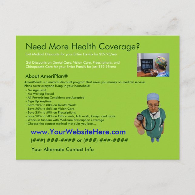 AmeriPlan Health Coverage Postcard (Front)