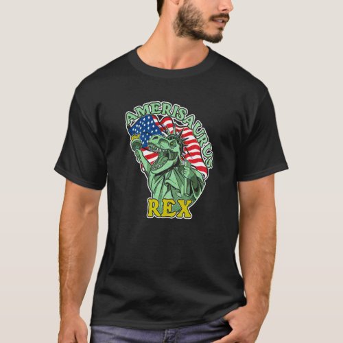 Amerisaurus Rex 4 Th Of July Patriotic Day Nationa T_Shirt