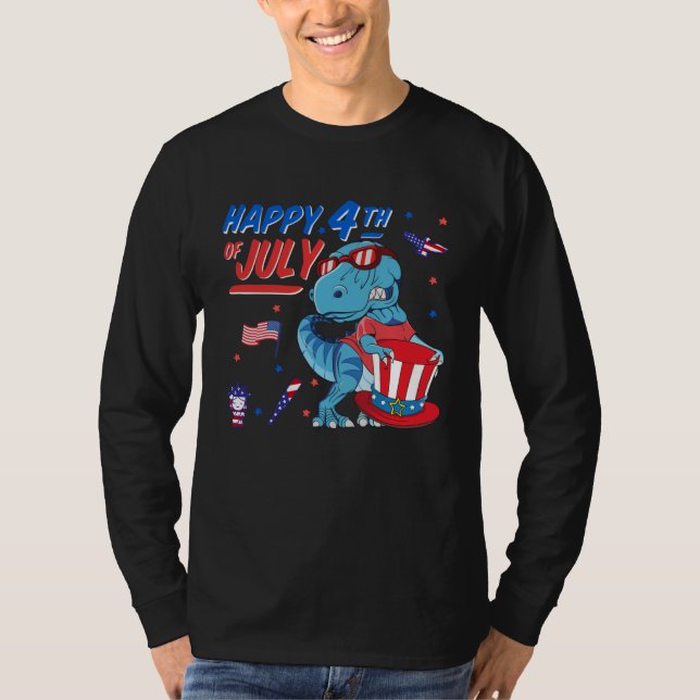 Amerisaurus Rex Dino American 4th Of July Toddler  T-Shirt (Front)