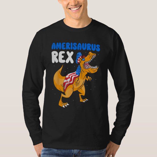 Amerisaurus Rex Independence Usa America 4Th Of Ju T-Shirt (Front)