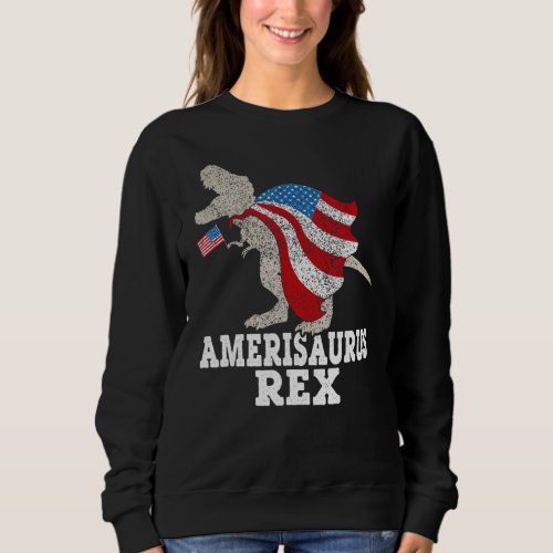 Amerisaurus Rex July 4th America Flag Patriot Libe Sweatshirt