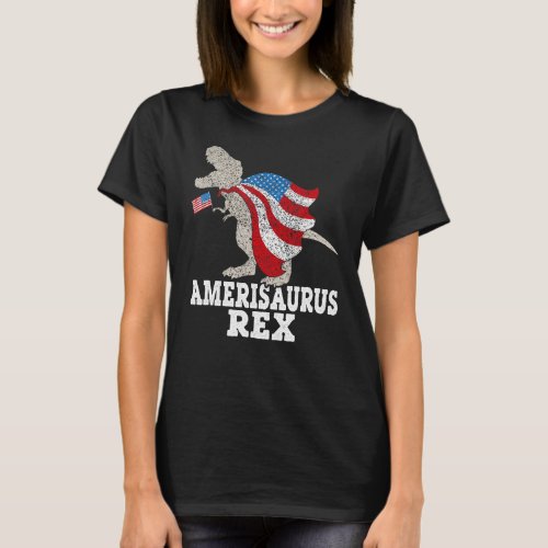 Amerisaurus Rex July 4th America Flag Patriot Libe T_Shirt