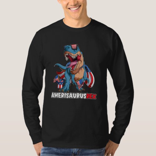 Amerisaurus Rex Patriotic Dinosaur T_Shirt