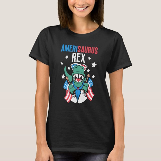 Amerisaurus Rex Usa 4Th Of July America Independen T-Shirt (Front)