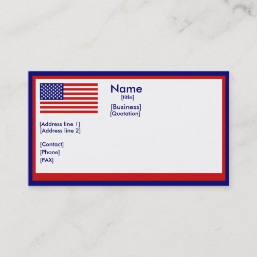 Amerrican Flag Business Card