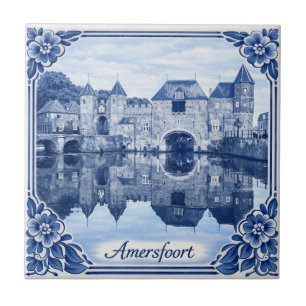 Amersfoort ceramic tile in Delft Blue style