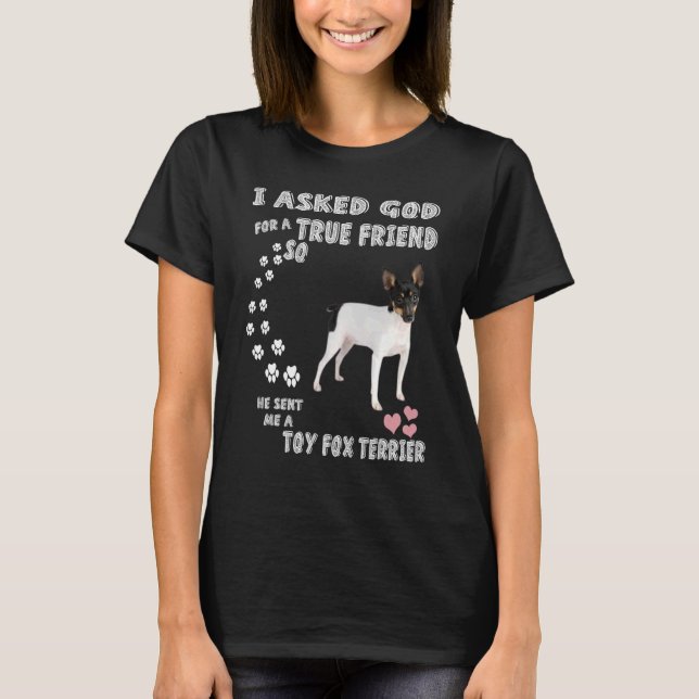 Amertoy Dog  Mom Dad Art, Cute American Toy Fox Te T-Shirt (Front)