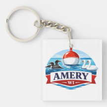 Amery Wisconsin Lake Life Souvenir - Keychain
