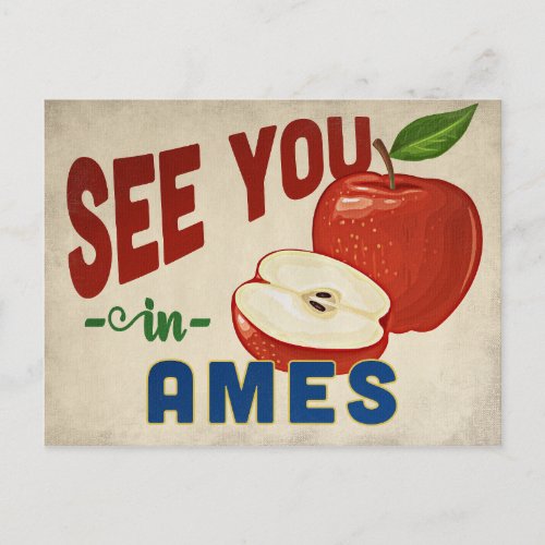 Ames Iowa Apple _ Vintage Travel Postcard