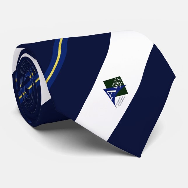 Ames (Iowa) city flag Neck Tie (Rolled)