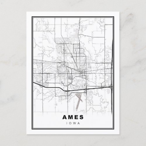 Ames Map Postcard