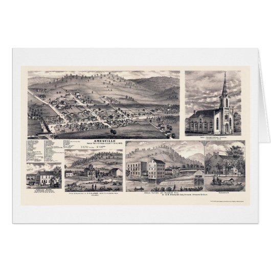Amesville, OH Panoramic Map - 1875 Cards (Front Horizontal)