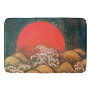 AMETERASU, SUN GODDESS Red Brown Black Bath Mat