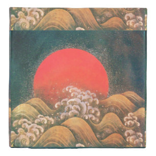 AMETERASU, SUN GODDESS Red Brown Black Duvet Cover